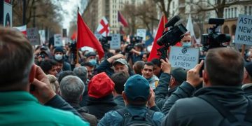 Live news tracking of political protests in real time