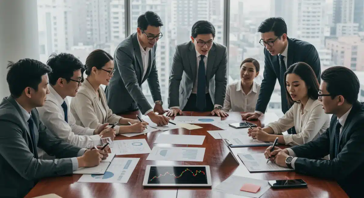 Investors discussing new SEC regulations and strategic planning for 2025.