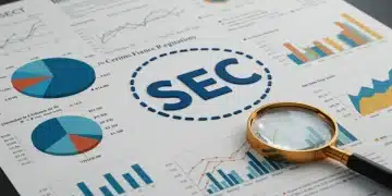 Illustration of new SEC regulations for 2025, showing compliance and investment analysis.