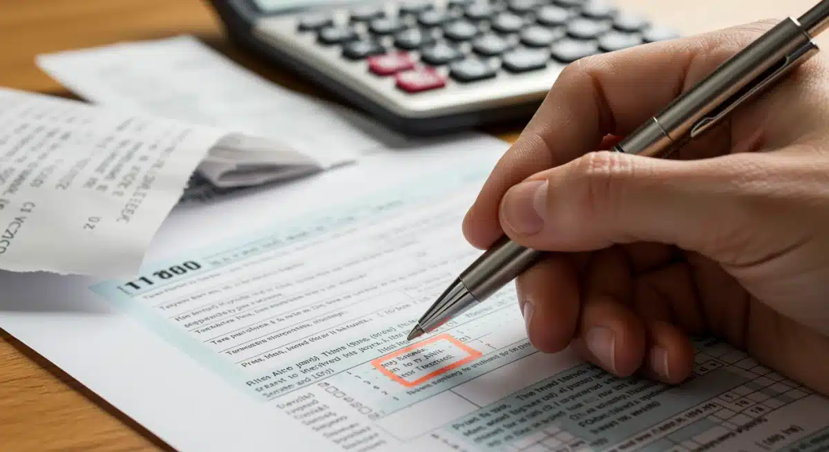 Detailed view of tax forms and deduction identification process