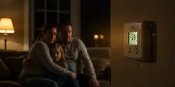 Family staying warm indoors with LIHEAP assistance