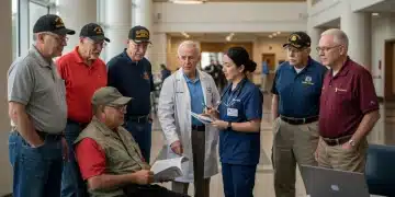 Veterans receiving healthcare and education support services