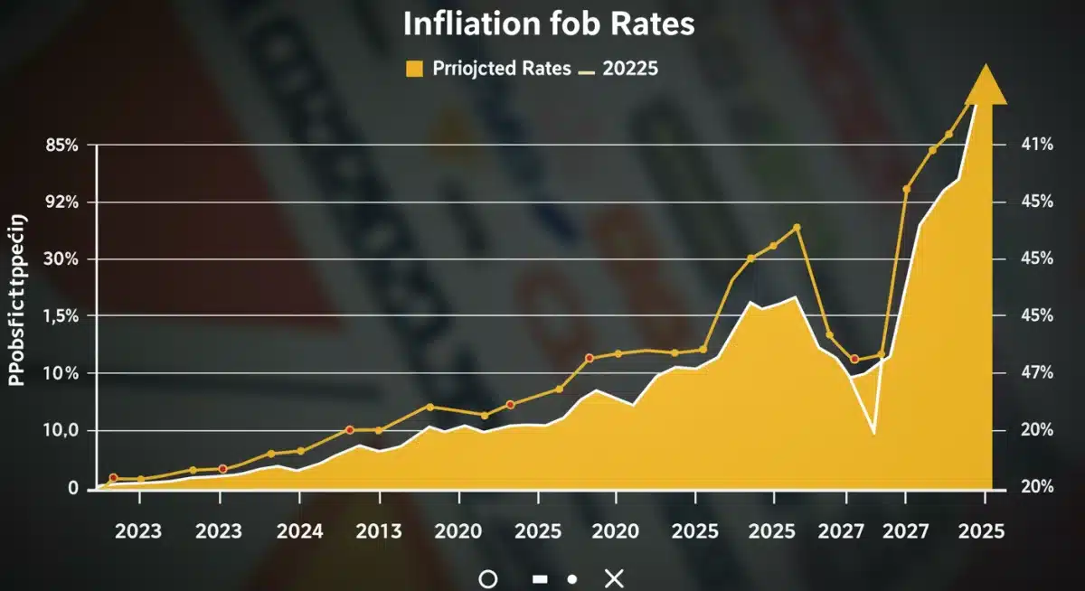 Inflation rate forecast graph showing a 4% projection for 2025, indicating economic trends.