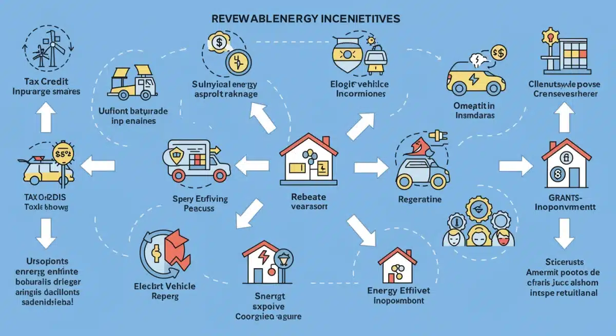 Infographic detailing renewable energy incentives for US consumers.