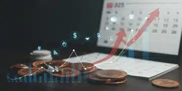 Charts and graphs illustrating economic trends with '2025' overlay, symbolizing US inflation and investment strategies.
