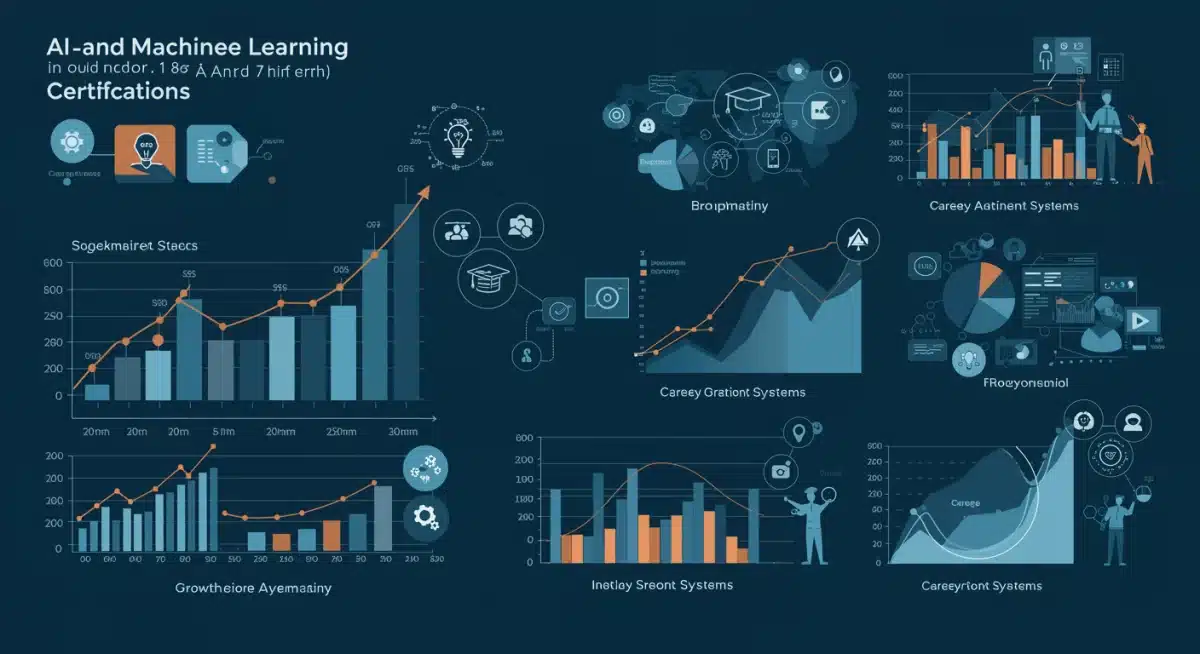 Infographic illustrating the growth and impact of AI and machine learning certifications on career progression.