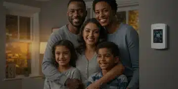 Happy family in an energy-efficient home, benefiting from 2026 energy assistance programs