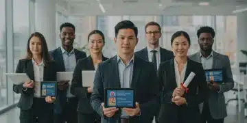 Professionals comparing micro-credentials and traditional degrees in 2026 U.S. job market