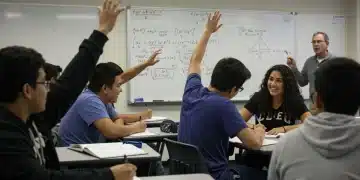 High school students actively participating in a college classroom, demonstrating early college enrollment benefits
