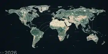 Global supply chain network with digital disruption overlay and consumer products for 2026 forecast