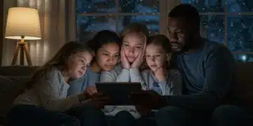 Family looking at tablet for LIHEAP 2026 assistance