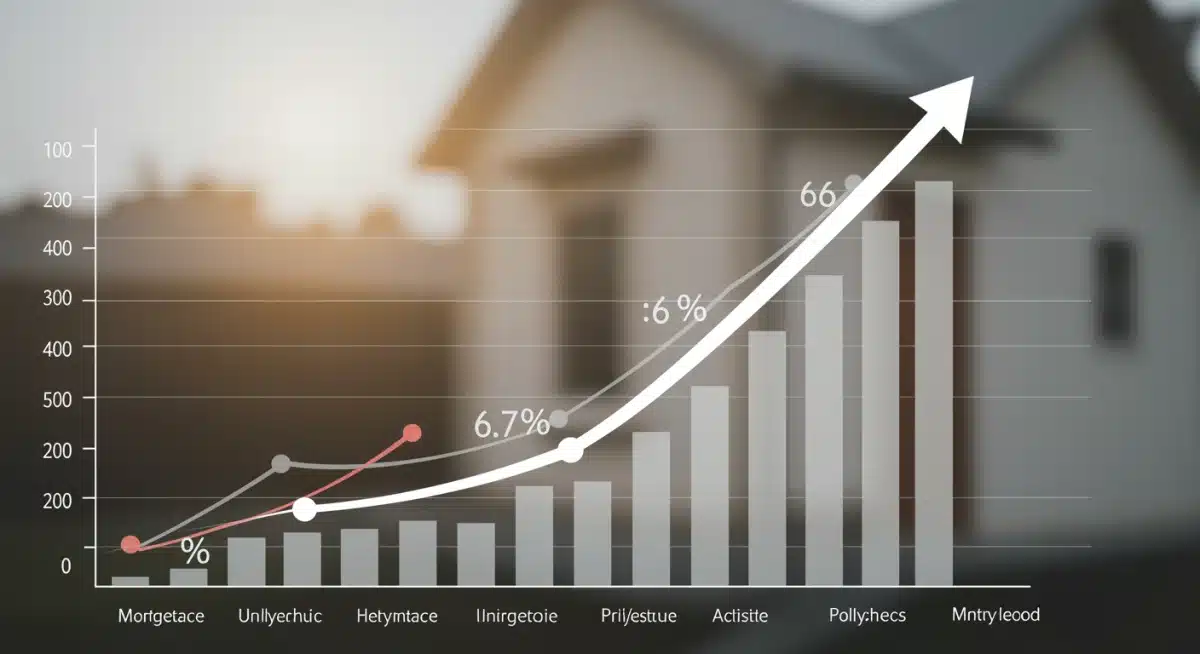 Rising mortgage interest rates graph projected above 6 percent