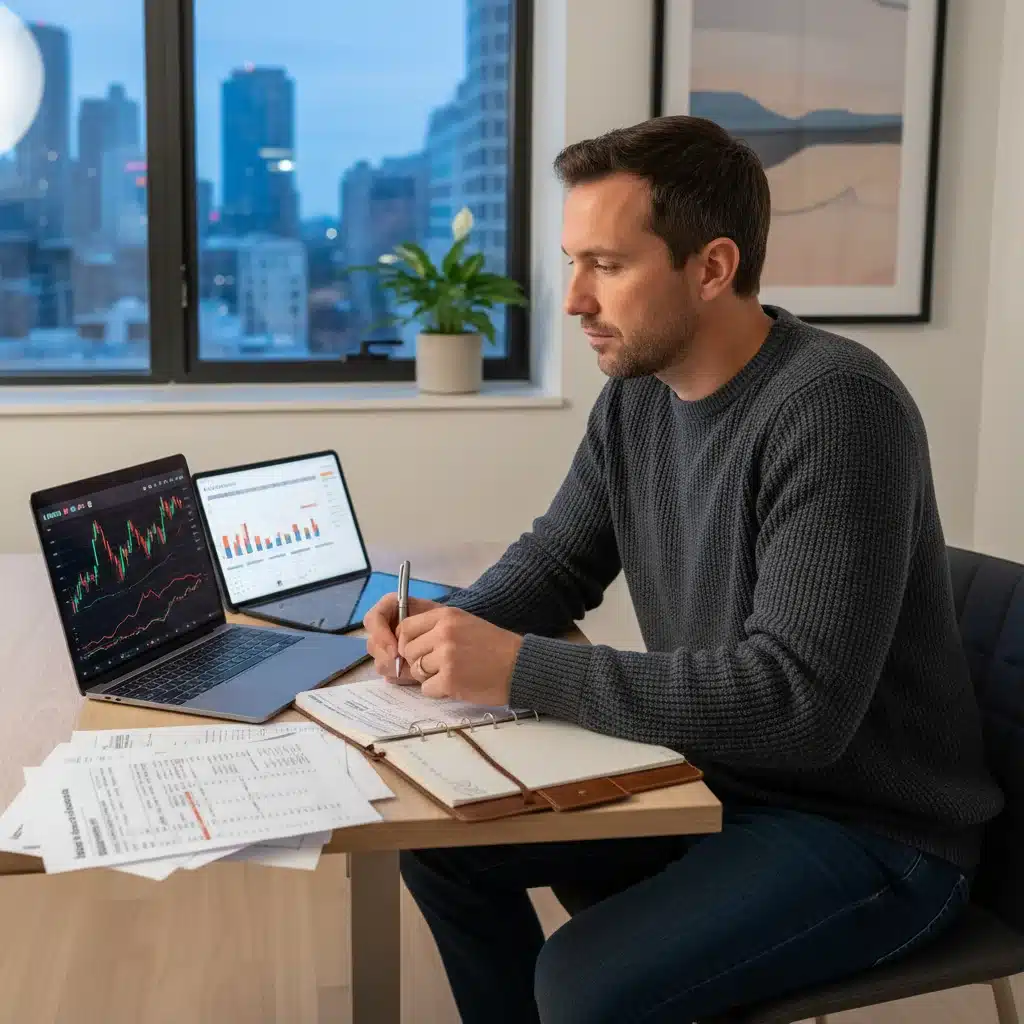 Person reviewing financial plans for future economic changes