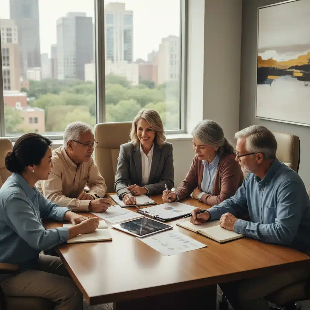 Seniors discussing financial planning with an advisor for retirement benefits