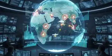 Global security landscape with strategic data and defense budget figures.