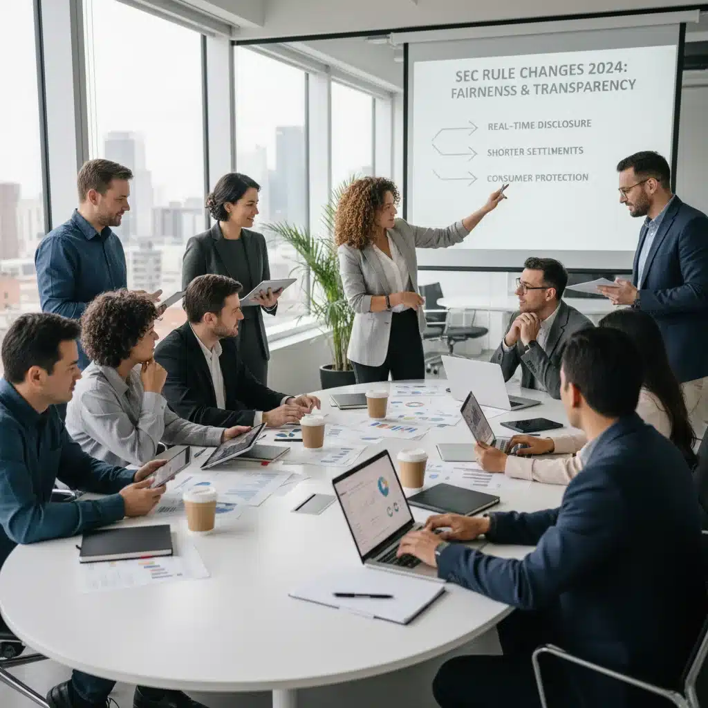 Retail investors analyzing new SEC regulatory documents